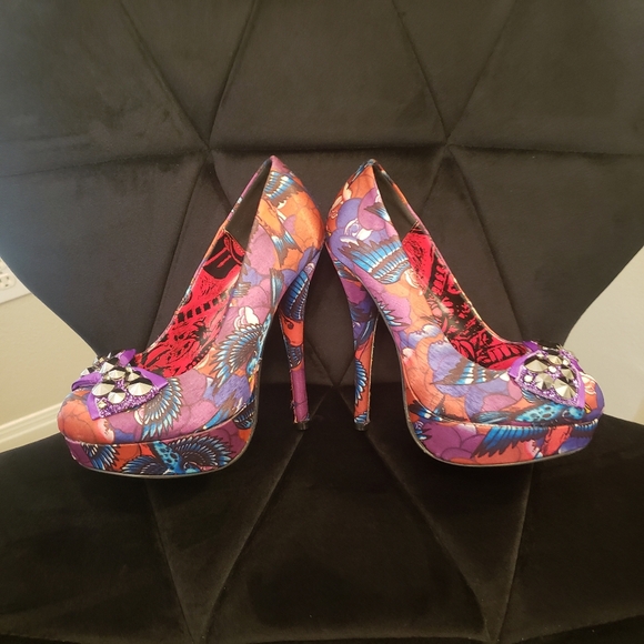 Iron Fist Shoes - Iron Fist Women's Multicolor Patterned Heels